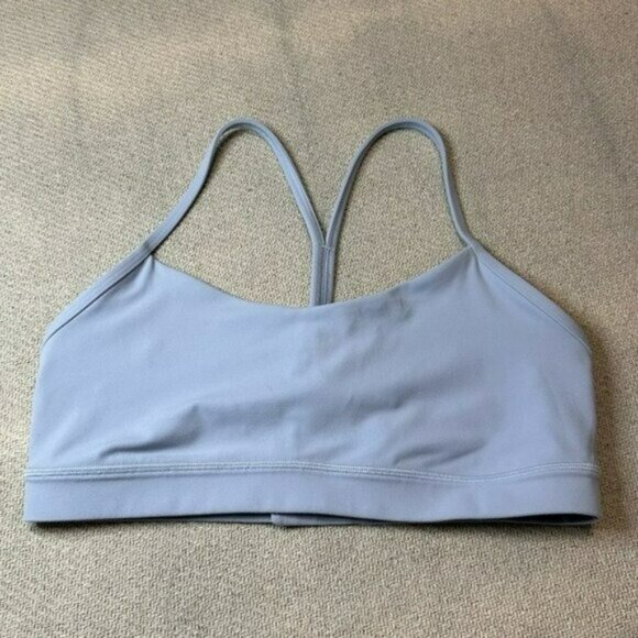 Lululemon Sports Bra Size 10 Flow Y Adjustable Blue Linen Rare